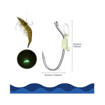 Lot de 10 hameçons de pêche en eau salée pour crevettes