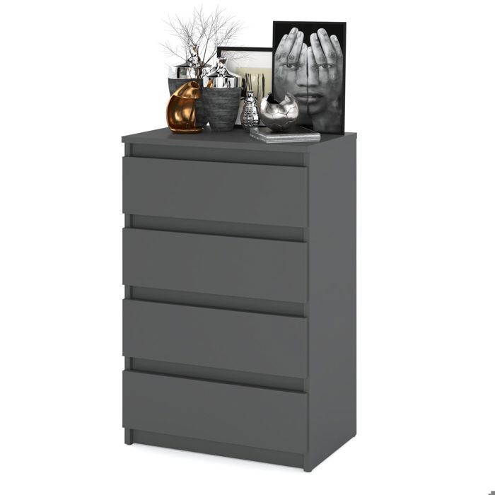 Commode gris mat 60 cm, meuble TV, salon, chambre à coucher - Cdiscount ...