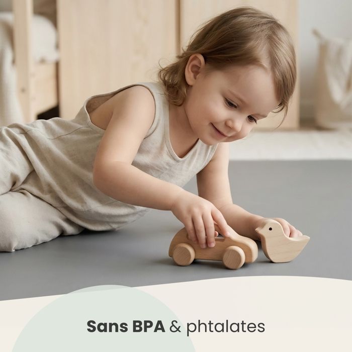 LittleTom 18 Pièces Tapis de Sol Bébé dès le Premier Mois - 30x30 cm Dalles en Mousse EVA - Surface de Jeu Douce pour l'Éveil - Carrés Puzzle Antidérapants - Revêtement pour