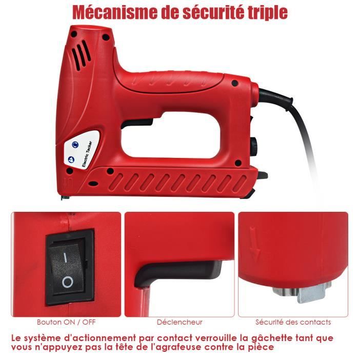 RHINO 311836 Agrafeuse Cloueuse Électrique Filaire - 30 Coups/min