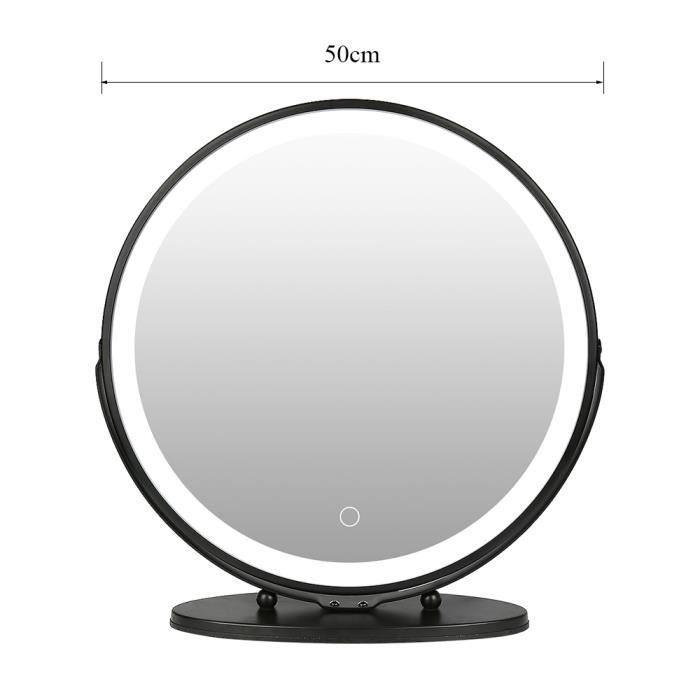 Miroir De Maquillage Lumineux Focenat - LED 3 Couleurs, Rotation 360°, Rechargeable USB-C - Portable Pour Voyage, Bureau, Coiffeuse (Rose) - 5
