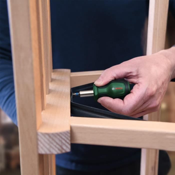 Bosch Calendrier de l'Avent Outils à main 2024, 33 pcs (avec tournevis à cliquet, tournevis de précision, tournevis à embout, accessoires, tire- bouchon, sac de rangement