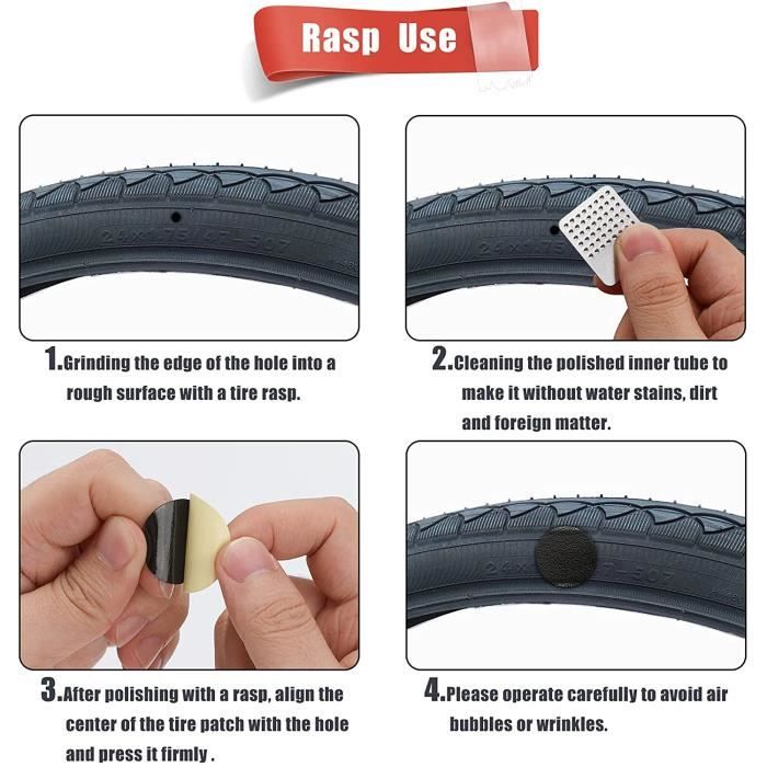 30 Pièces Kit de Réparation Crevaison Vélo, Kit de Reparation