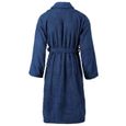 Haute qualité - Peignoir unisexe Terry 100 % Robe de Chambre Peignoir de Bain-Peignoir Unisexe homme femme en Coton Bleu marine M Vi-3