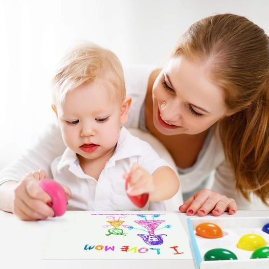 Crayons Bebe Enfants 9 Couleurs Crayola Peinture Cire En Forme D Oeuf Lavable Ecologique Non Toxique Jouet Griffonnage Coloriage Cdiscount Beaux Arts Et Loisirs Creatifs