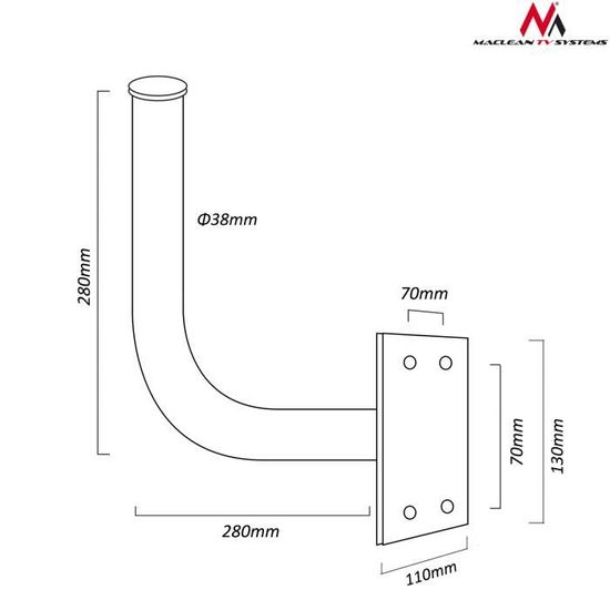 Maclean MCTV-550 support de montage SAT Accessoires dantenne satellite balcon/mur 28cm