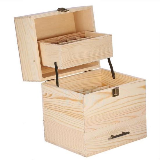Boite De Stockage Dhuile Essentielle Rangement En Bois en Bois Bo/îte de Stockage Bo/îte dHuile Essentielle Organisateur Rangement en Bois Bo/îte de Stockage Pour 24 Bouteilles bo/îte de stockage de bouteilles dhuile