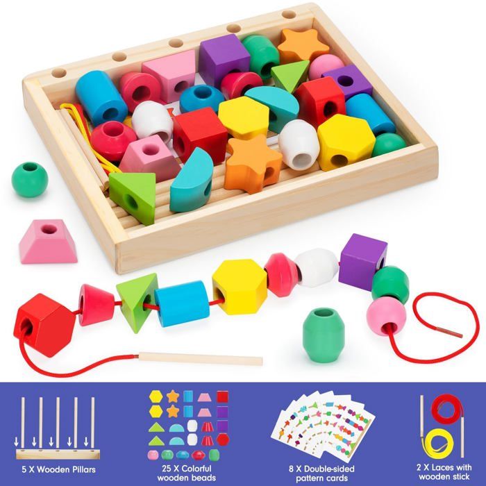 Jouets éveil Bois, 2 en 1 Pédagogique Empilable Jouet y Enfiler Jouet Jouets éveil Bois, 2 en 1 Pédagogique Empilable Jouet y Enfiler Jouet