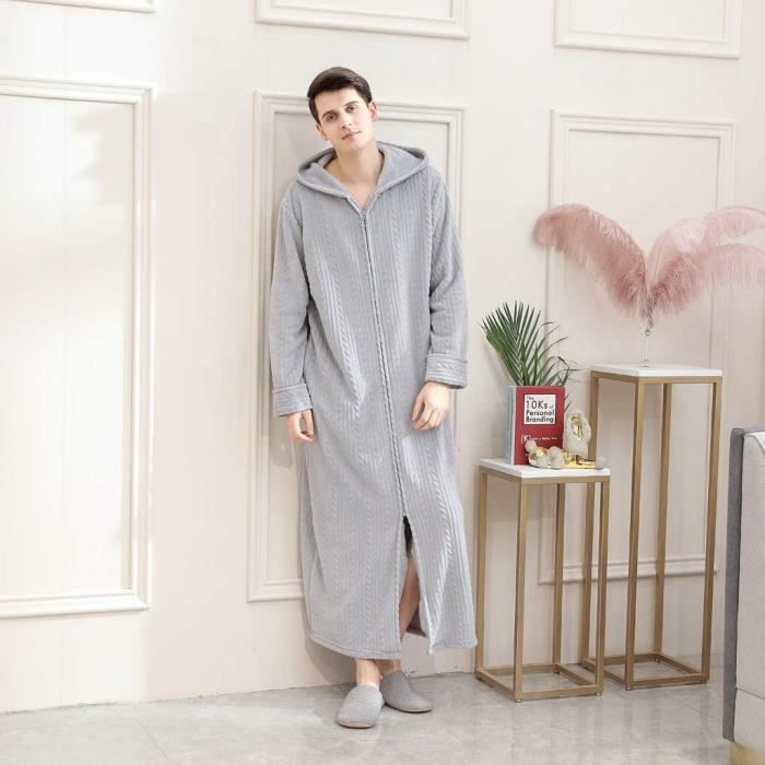 AJW XL Peignoir Femme Polaire A Capuche Robe De Chambre avec
