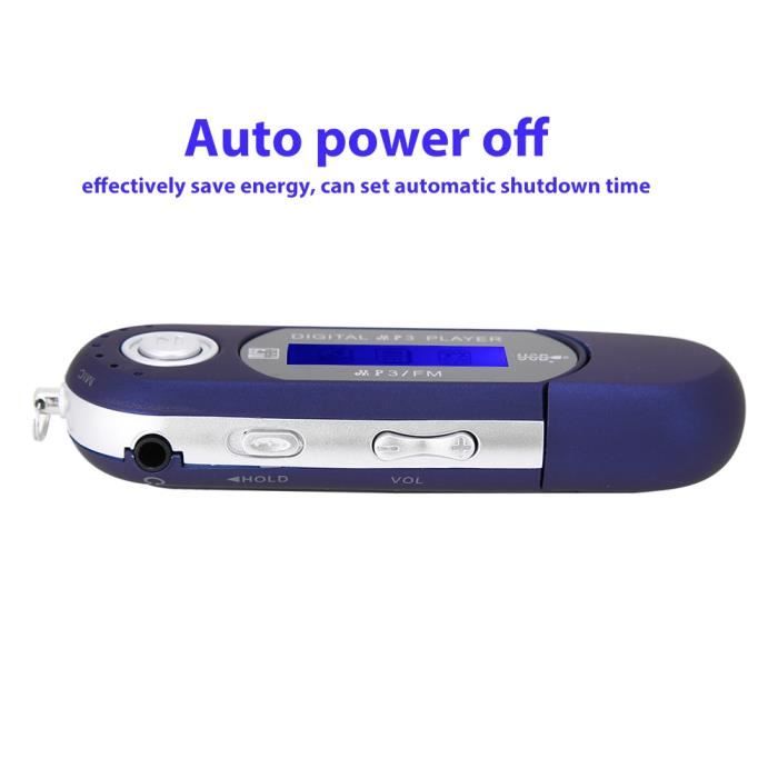 Lecteur MP3 Clé USB - Avec Écouteurs, Supporte Carte Micro SD Jusqu'à 32 Go - Format Mini, Lecture MP3/WMA