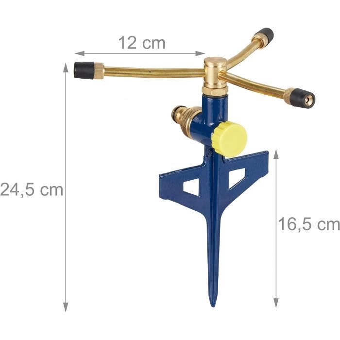 Lot De 3 Arroseurs De Jardin Rotatifs 360° - Réglage Angle 90°/180°/360° - Pour Pelouse, Potager, Fleurs - Installation Facile Sur Tuyau - 2