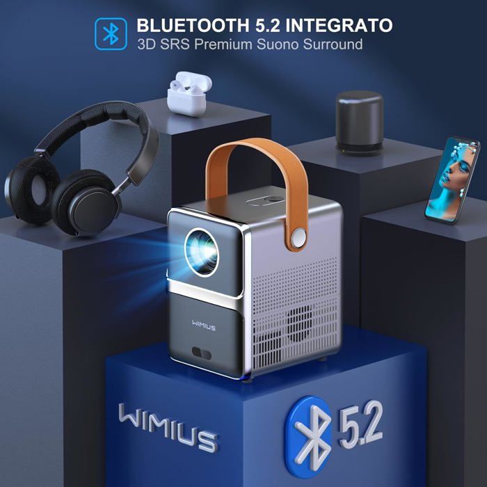 SOOMFON Mini Projecteur Bluetooth SK1 720P Natif 1080P Supporté - Rotation 270° Portable LED