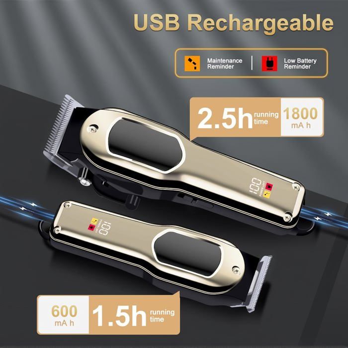 Tondeuse cheveux hommes et barbe professionnelle, kit coupe cheveux — free download