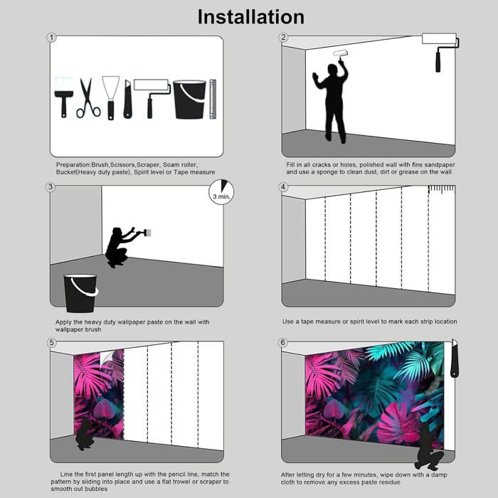 Papier Peint Panoramique Feuilles 350x256 cm Décoration Murale Plantes ...
