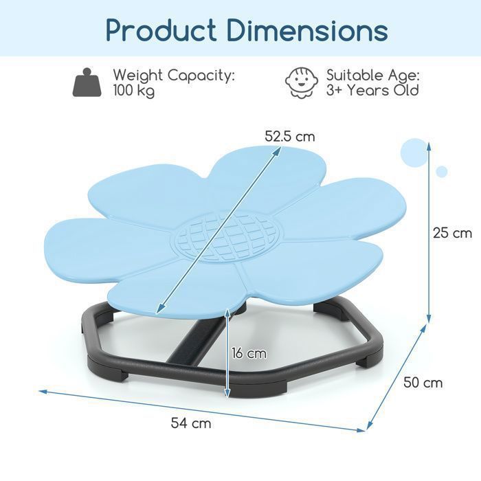 Chaise Pivotante Sensorielle Pour Enfant Autisme – Base Métal Anti-dérapante – 8 Coussinets – Charge 100 Kg – Tourner Assis, Agenouillé Ou Couché