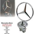 Logo Étoile Badge Hood, Fronde Voiture en Alliage de Zinc Ornement de Capot emblème Chrome d'Eagle Badge Logo 3D pour Mercedes Benz -0