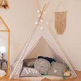 Tipi déco pour enfant h160cm Autres Gris, Blanc-0