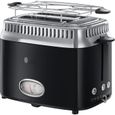RUSSELL HOBBS 21681-56 Toaster Grille-Pain Rétro Vintage Température Ajustable Rapide Chauffe Viennoiseries Inclus - Noir-0