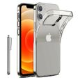 Pour Apple iPhone 12 6.1": Coque Silicone gel UltraSlim et Ajustement parfait + Stylet - TRANSPARENT-0