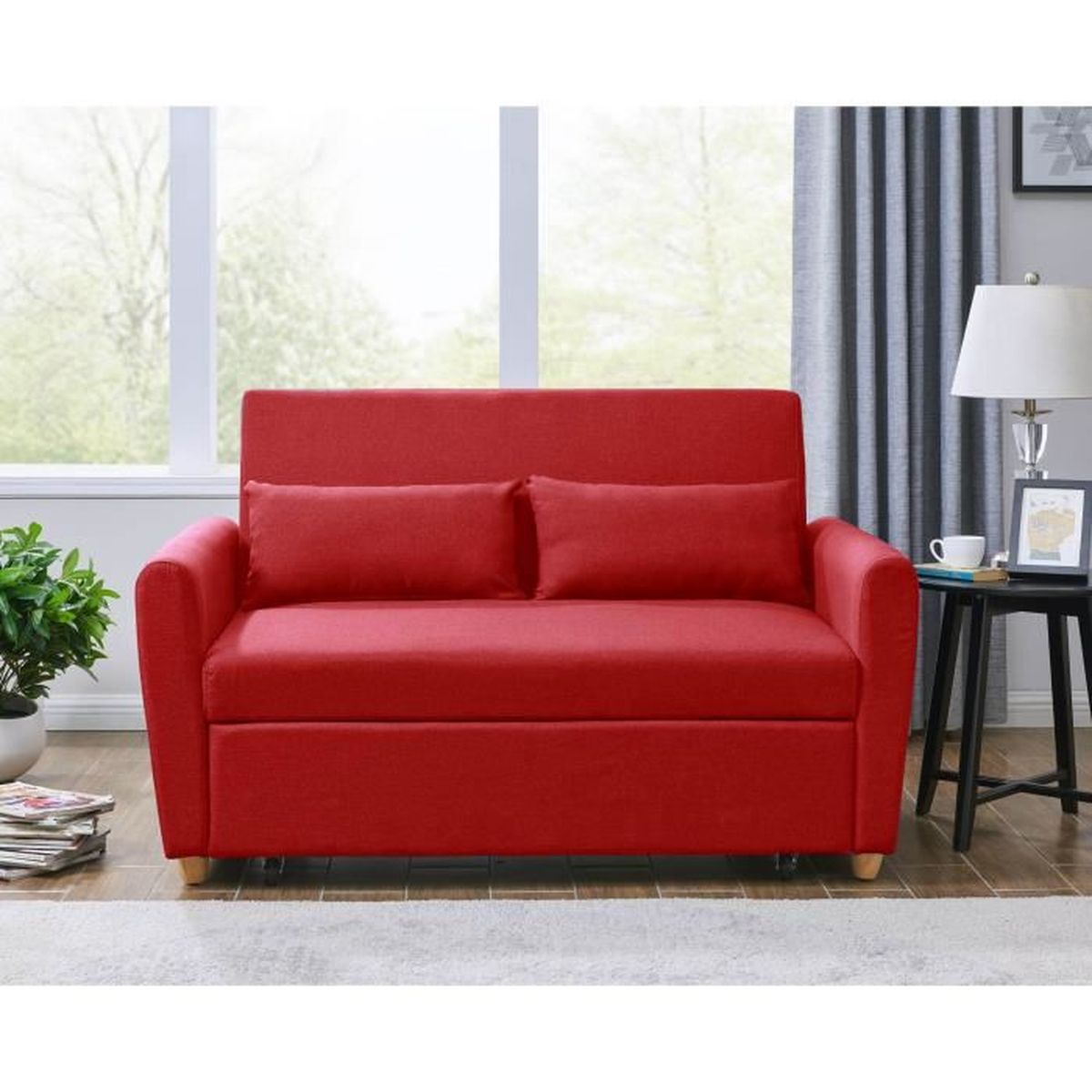 Canape Convertible Rouge Cdiscount Maison