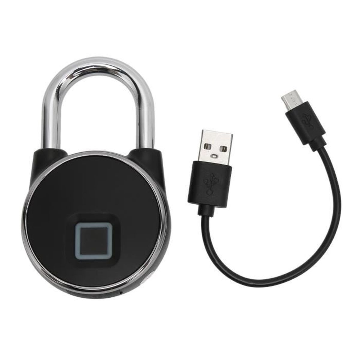 Cadenas Intelligent à Empreinte Digitale - Rechargeable - Étanche - Pour Valise, Armoire, Portail, Garage