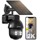 ANRAN Caméra de Surveillance 2K HD 3MP Panneau Solaire Extérieur sans Fil Détection PIR Compatible Alexa et Google Home - Q03 Noir
