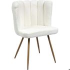 THE HOME DECO FACTORY Chaise assise en tissu bouclette blanc Ariel