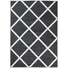 TAPISO Tapis Salon Poils Ras Luxury Gris Foncé Blanc Carré Polypropylène Intérieur 300x400 cm