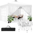 LUCKZON Tonnelle Pliante 3x3 Tonnelle de Jardin Barnum Imperméable avec 4 Parois pour Reception - Blanc