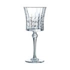6 verres à vin rouge et blanc 27cl Lady Diamond - Cristal d'Arques - Verre ultra transparent au design vintage