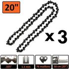 Chaînes pour tronçonneuse - FOLAYA - Lot de 3 - 20 pouces - 76 maillons - 1,5 mm d'épaisseur