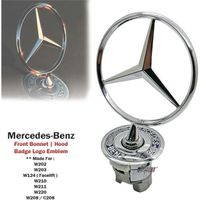 Logo Étoile Badge Hood, Fronde Voiture en Alliage de Zinc Ornement de Capot emblème Chrome d'Eagle Badge Logo 3D pour Mercedes Benz 