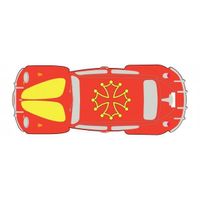 Autocollant Coccinelle voiture dos Occitan sticker adhesif Taille : 17 cm