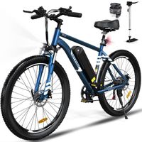 HITWAY vélo électrique VAE Bleu, VTT électrique, 26" x 3.0 Ville E-Bike, Batterie au Lithium Amovible 48V15AH, Shimano 7 Vitesses