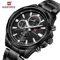 NAVIFORCE montres de luxe pour hommes d'affaires en acier inoxydable étanche hommes 24 heures montre-bracelet à Quartz