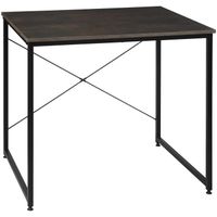 WOLTU Table de travail en acier et en bois,Bureau d’ordinateur avec étagère, 80x60x70cm,7.34kg,Rouille + Noir