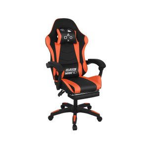 Chaise Gaming Ergonomique Soontrans - Coussin Lombaire Massant - Repose-pieds Réglable - Noir Et Rouge