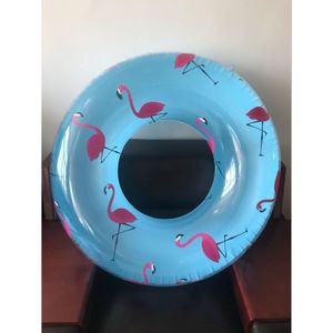 BOUÉE - BRASSARD Comme image - Anneaux de natation gonflables à imprimé flamant rose, 115cm, tubes transparents bleus gonflabl
