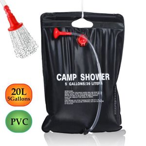 TENTE DE DOUCHE Accessoire Camping,Sac d'eau Portable 20l,sac de douche de randonnée en plein air,chauffage solaire - Type Black Basic Version
