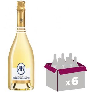 CHAMPAGNE Lot de 6 - Champagne Besserat de Bellefon Blanc de blancs - 75 cl