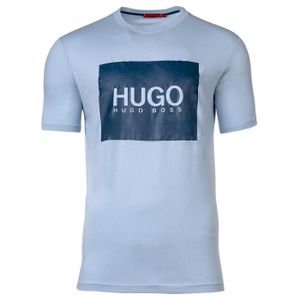 T-SHIRT T-Shirt Homme - HUGO - uni - Bleu clair - Manches 