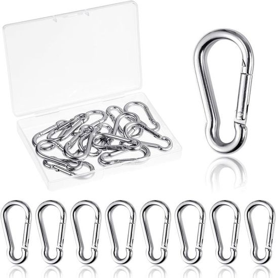 4 Clips De Drapeau + Mousquetons Inox - Fixation Pour Voiture, Bateau, Jardin