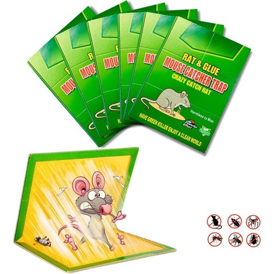 Piège à Souris Colle XXL 120x28 Cm – Lot De 6 Plaques Ultra Collantes Pour Rats, Cafards, Scolopendres, Punaises & Insectes Rampants