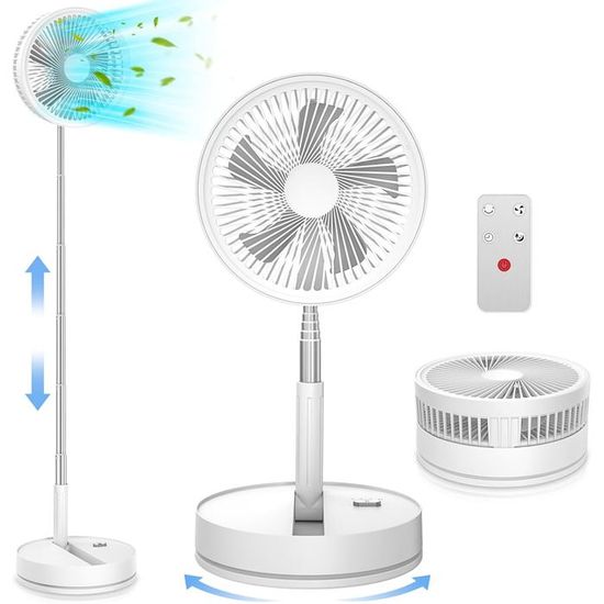Ventilateur De Sol Rétractable Pliable Portable à Faible Bruit 7200 MAh Avec Telecommande Pour Exterieur Et Chambre A Coucher 85640248 Ventilateur De Sol Rétractable Pliable Portable à Faible Bruit 7200 MAh Avec Telecommande Pour Exterieur Et Chambre A Coucher 85640248