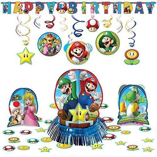Super Mario Bros Suspendus Kit De Decoration Pack Fete Anniversaire Pour Enfants Rysi1 Cdiscount Maison