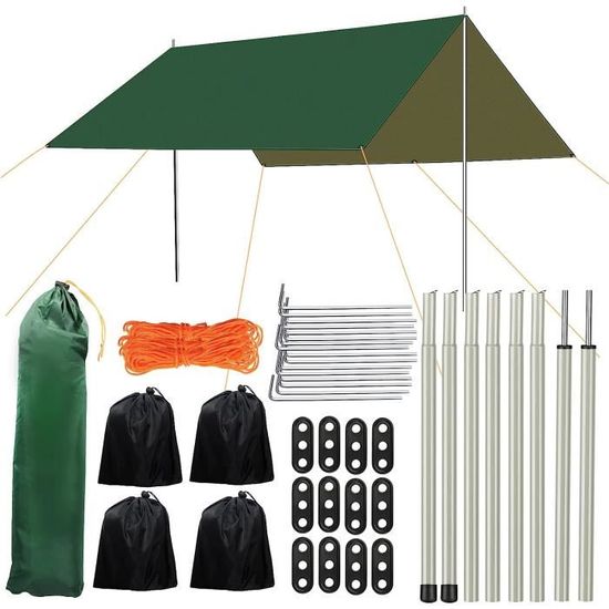RYACO Bâche Anti-Pluie,3 X 3 Caping Bâche Rain Tarp Toile De Tente