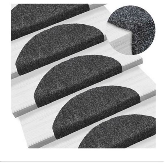 Lot De 15 Tapis Antidérapants Pour Escaliers 60x15 Cm - Transparent Impermeable PEVA, Autocollant Avec Rouleau Presse