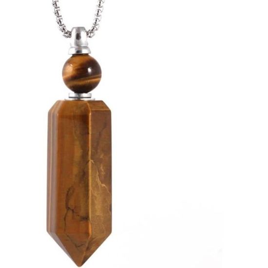 Collier Pendentif Diffuseur De Parfum En Pierre Semi-précieuse – Quartz Rose Naturel, Laiton – Pour Huiles Essentielles, Aromathérapie Portable – Rose - 6