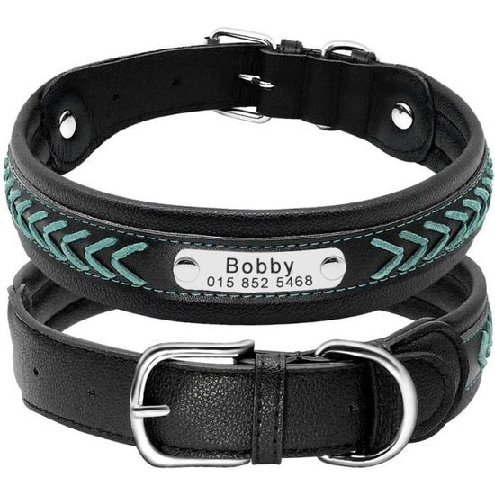 Collier personnalisé chien tressé