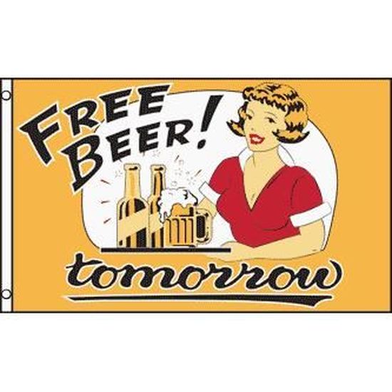 Drapeau Bière gratuite 150x90cm - Free Beer Tomorrow Haute qualité -  Cdiscount